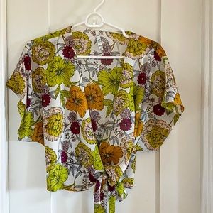 Zara cropped tie shirt